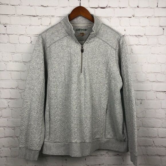 Orvis Gray Quarter Zip Pullover Men's Sz XL - Picture 2 of 10